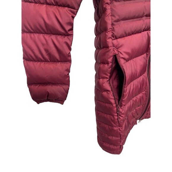 Columbia Women's Lake 22 Down Burgundy Long Hooded Full Zip Jacket Sz Medium / M - Picture 10 of 12